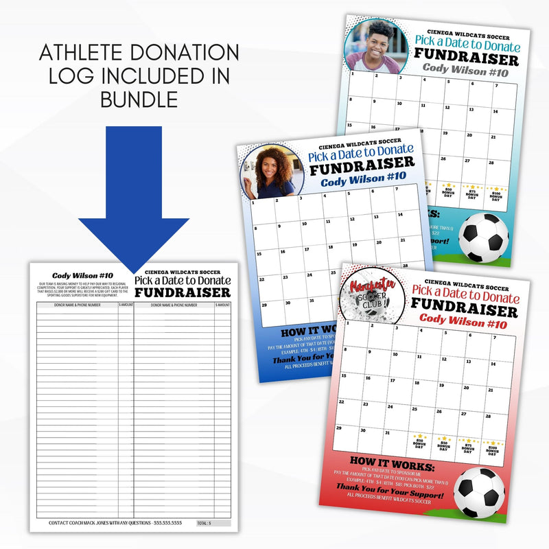 soccer fundraiser flyer template with donation form