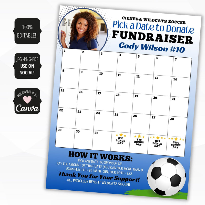 editable soccer fundraiser flyer