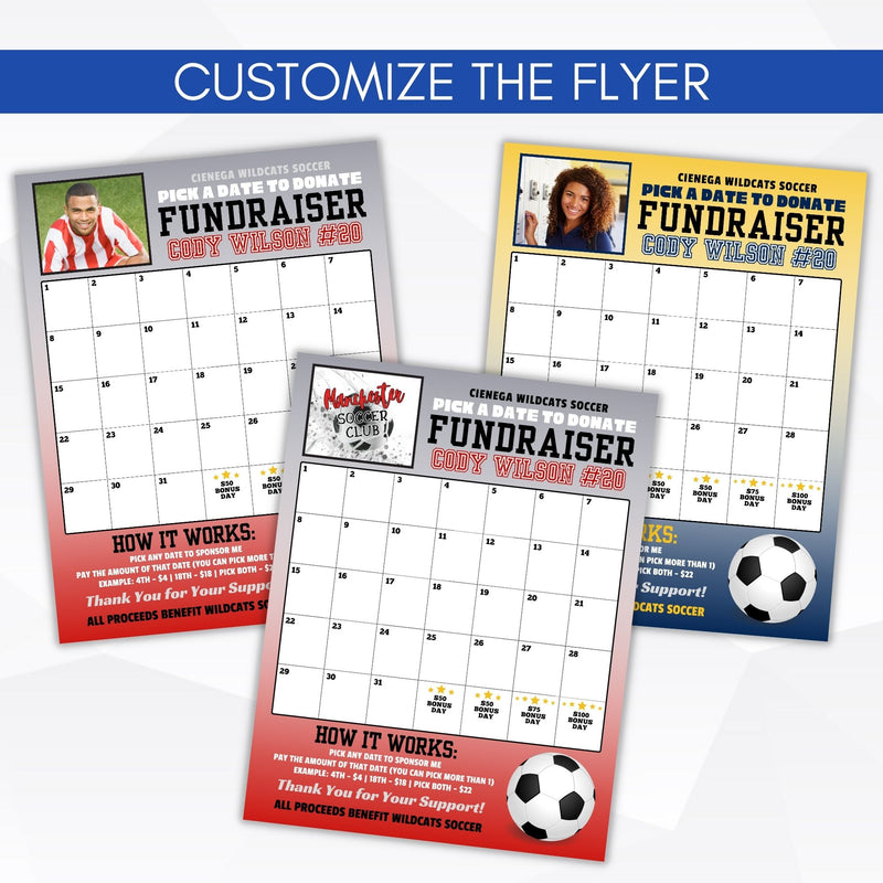 soccer calendar fundraiser templates