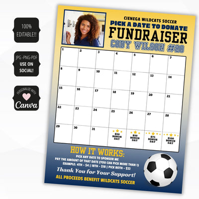 editable soccer calendar fundraiser