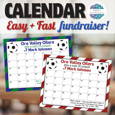 soccer team fundraiser calendar template for pick a date to donate no sales calendar donations fundraising event