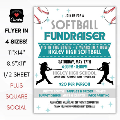 softball team banquet softball invite for school athletic fundraising event