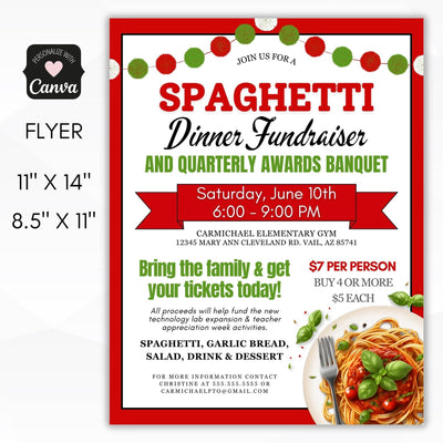 pasta fundraiser flyer