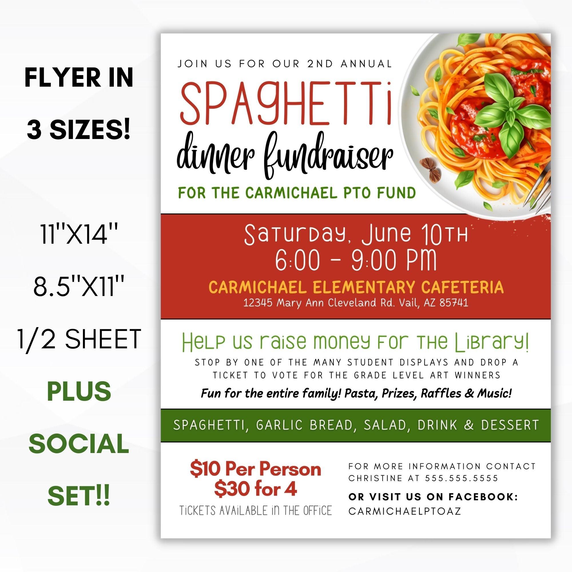 spaghetti dinner fundraiser