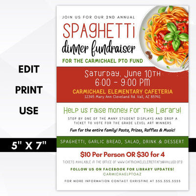 spaghetti dinner fundraiser