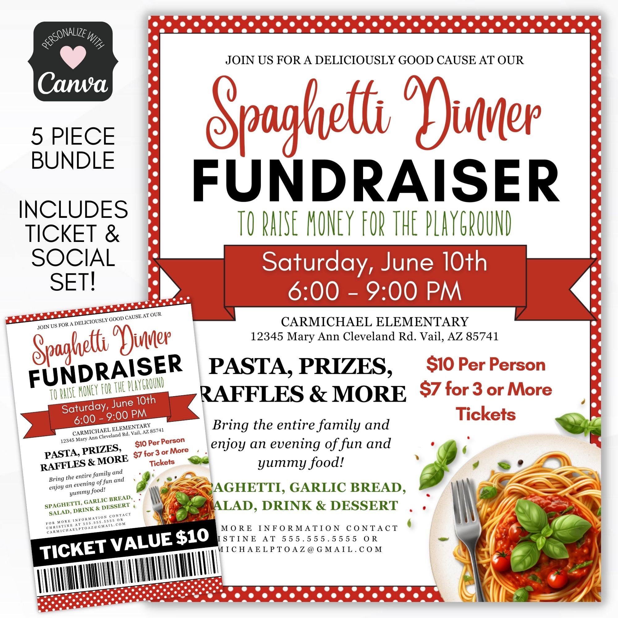 bundle and save on our all in one spaghetti dinner fundraiser bundle