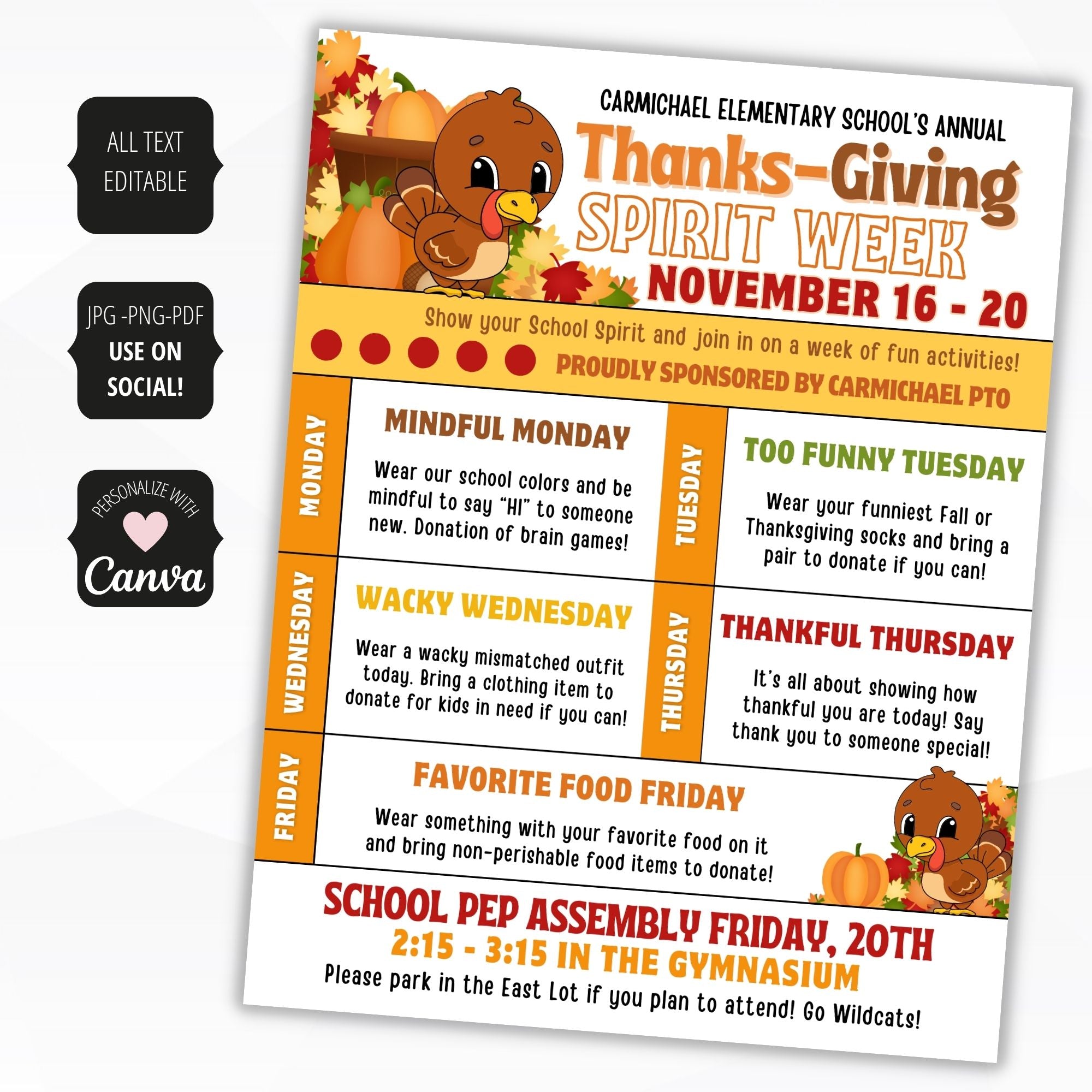 thanksgiving spirit week ideas
