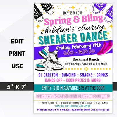 Spring & Bling Sneaker Dance Invite