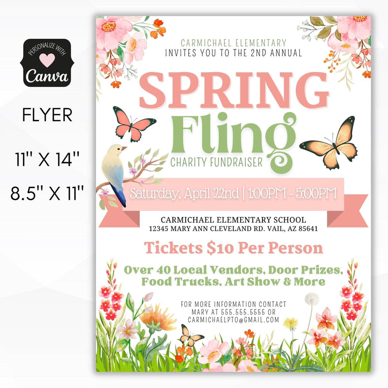 Spring Fling School Dance Flyer SET