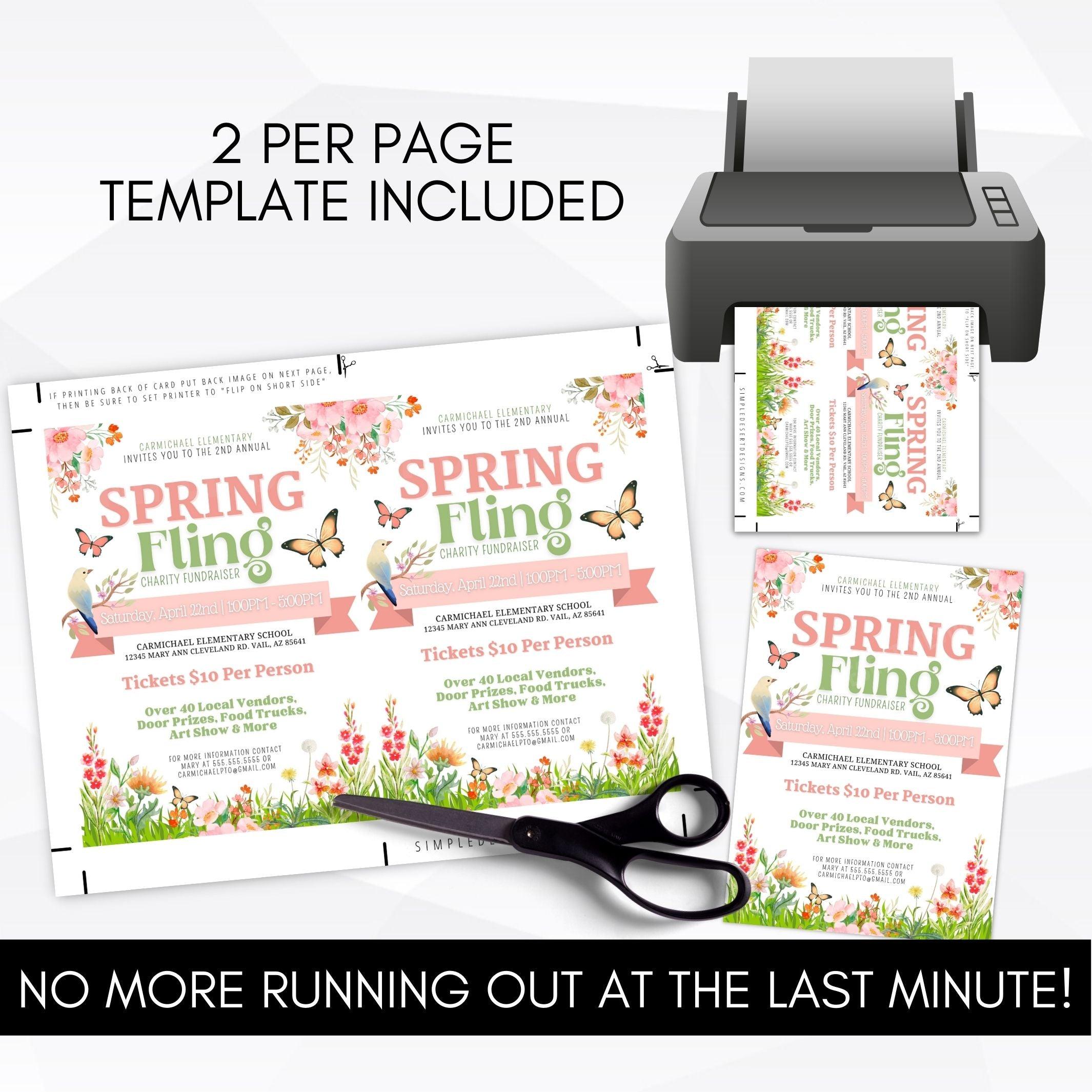 non profit fundraising event invitation floral