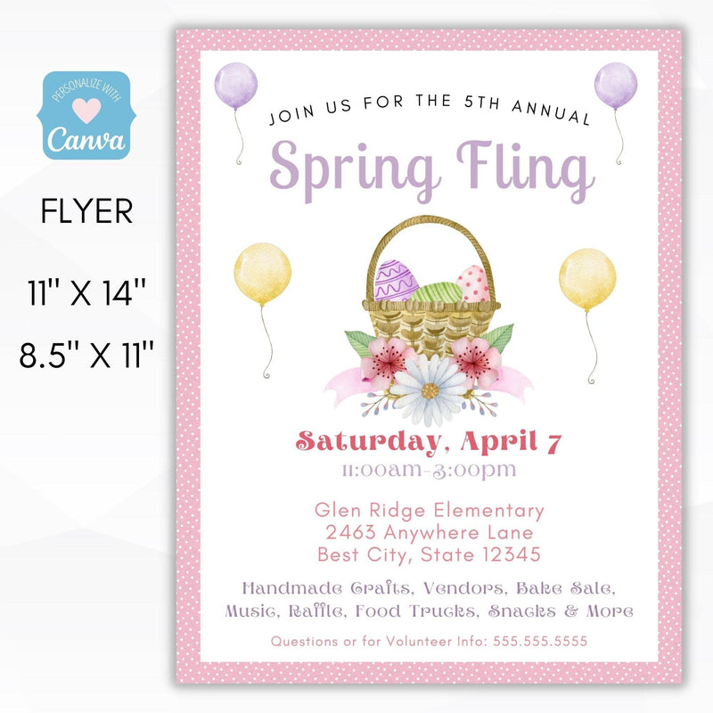 spring fling daddy daughter dance flyer set editable templates