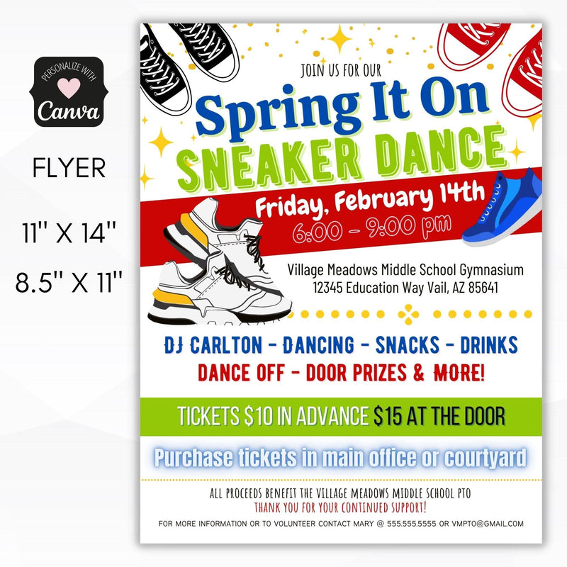 spring it on sneaker dance flyer set