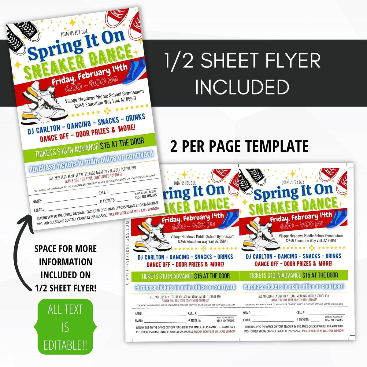 Spring Dance Flyer & Ticket Bundle - Simple Desert Designs
