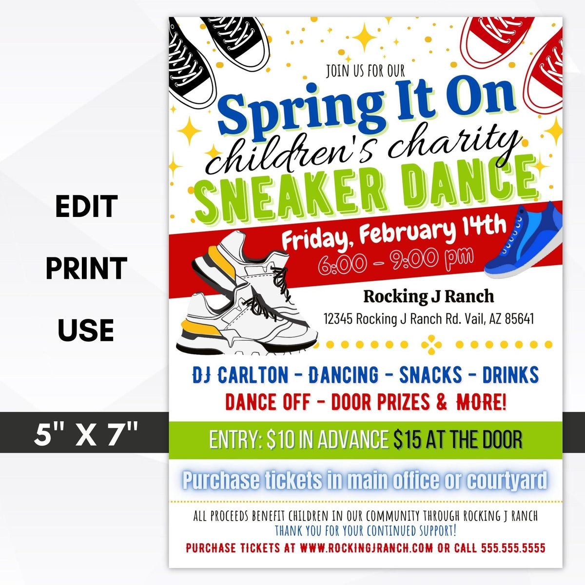 Spring Sneaker Dance Invitation - Simple Desert Designs