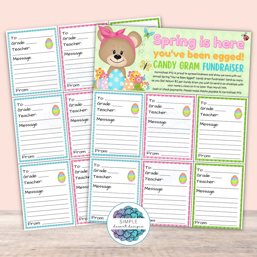 You've Been Egged Candy Gram Sheet | Simple Desert Designs