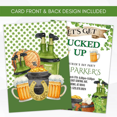 beer guiness drinking game lucky themed st pattys day party invite