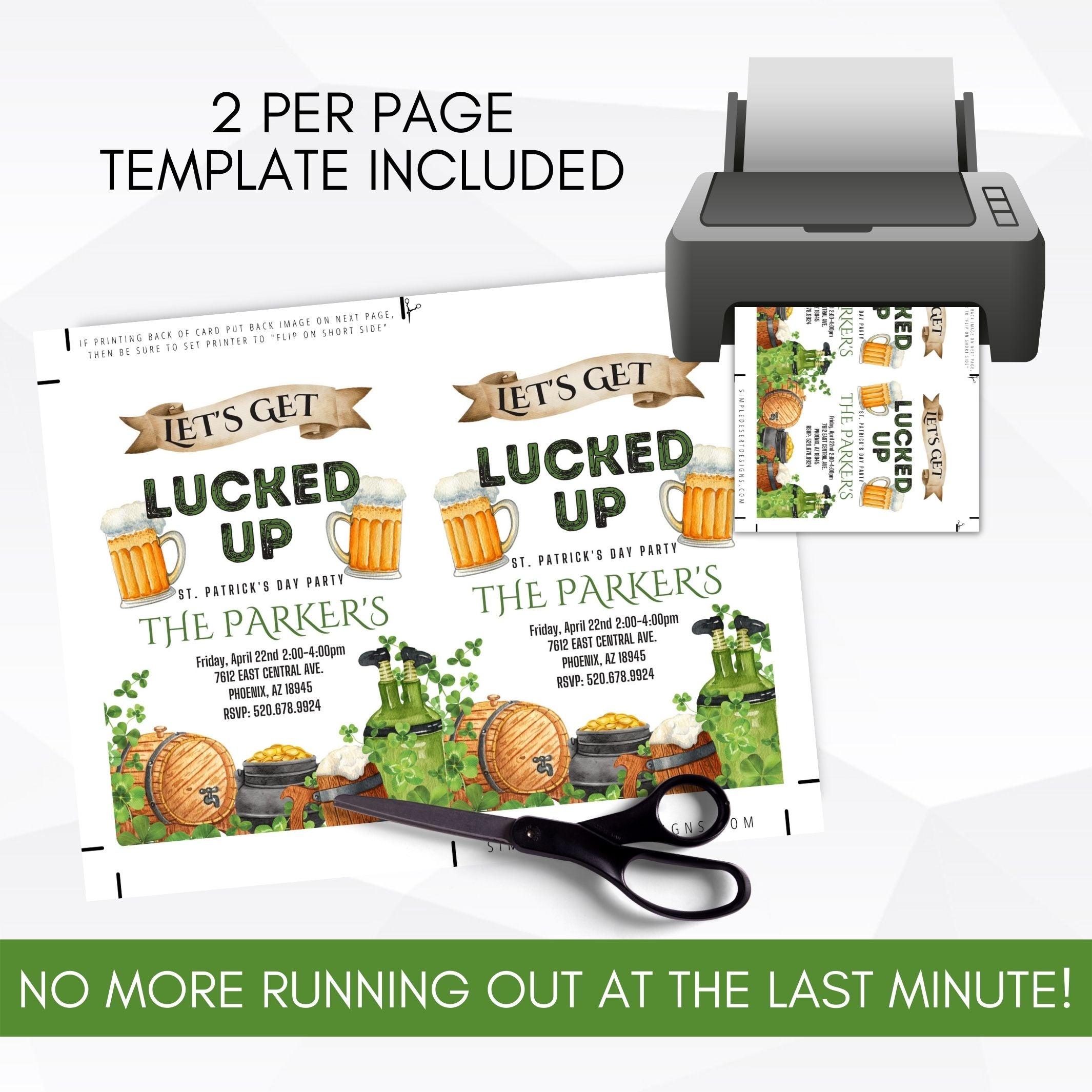 editable printable st patrick's day drinking party invitation