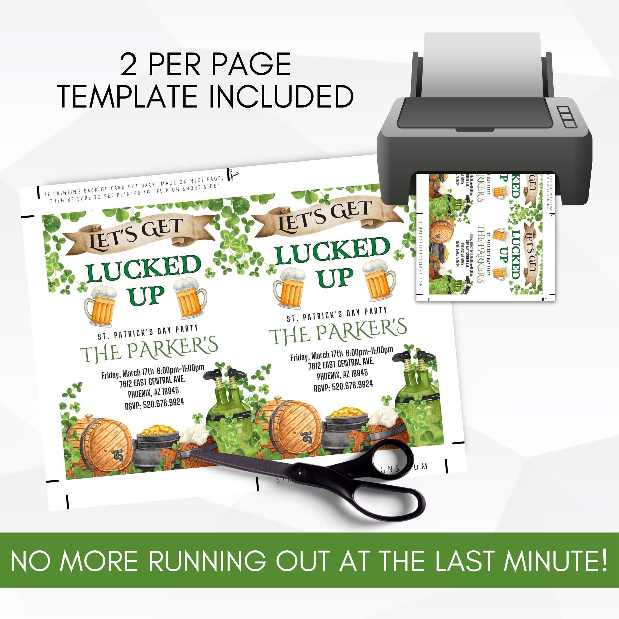 editable printable st patrick's day drinking party invitation