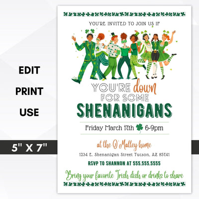 st patrick's shenanigans party invite