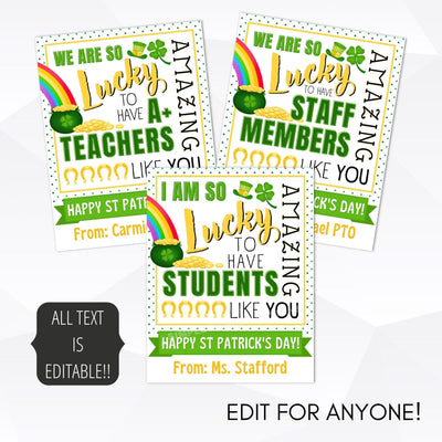 St. Patrick's day teacher gifts idea