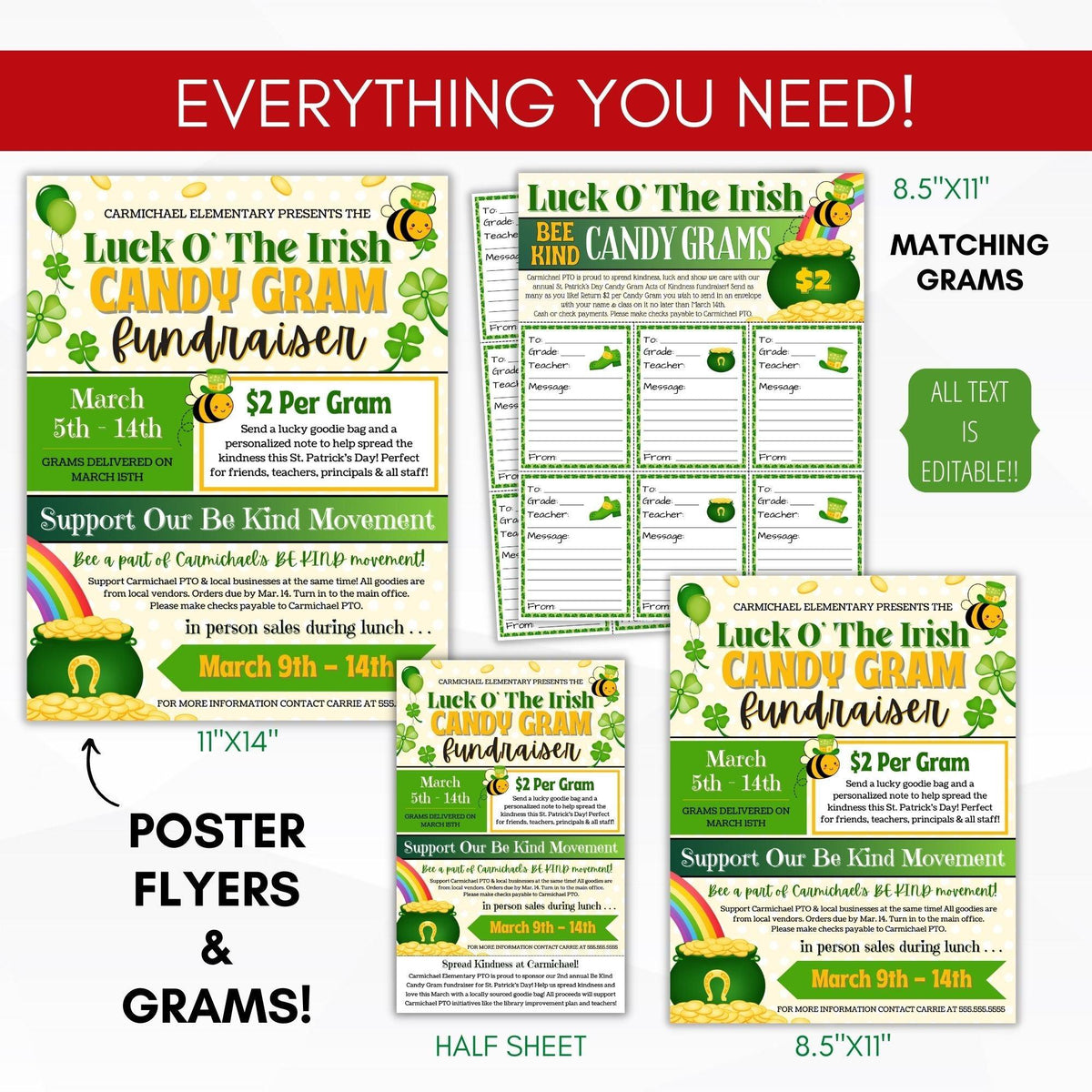 St. Patrick’s Candy Gram Flyer Bundle - Simple Desert Designs