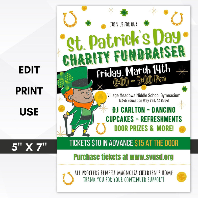 st patricks day charity fundraising event invitation