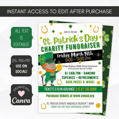 st. patrick's day charity fundraiser invite