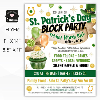 st patricks day block party invitation flyer