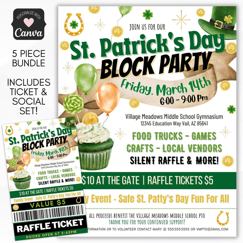 st patricks day block party invitation