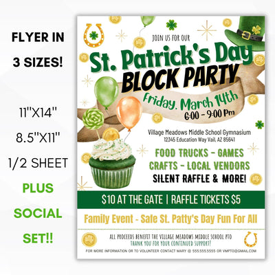 st patrick's day community hoa block party invite