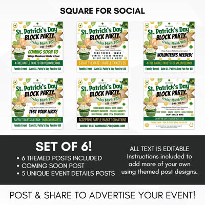 st patricks day hoa block party invitation