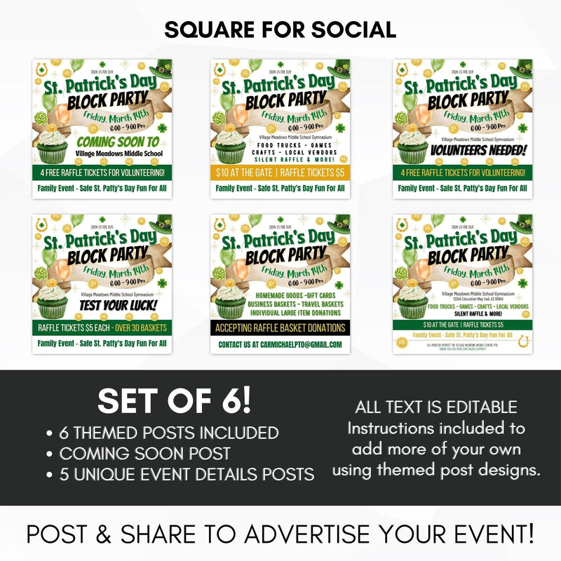 st patricks day hoa block party invitation