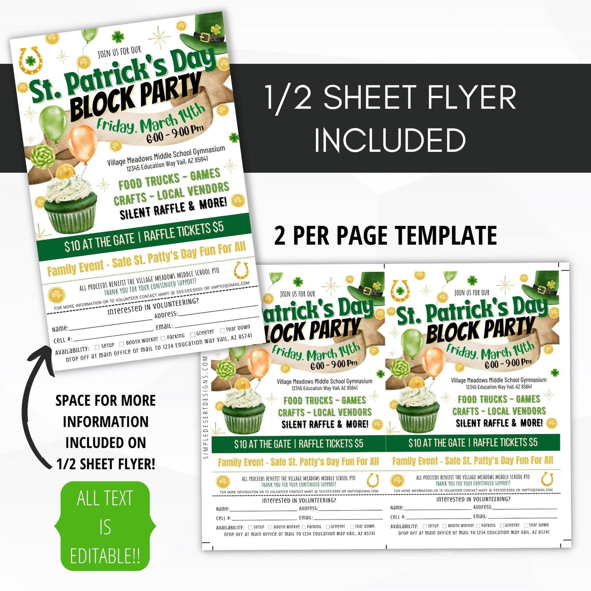 St Patricks Day Flyer & Ticket Bundle - Simple Desert Designs