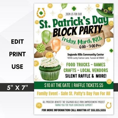 st patricks day block party invitation