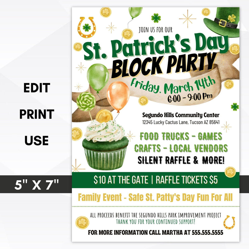 st patricks day block party invitation