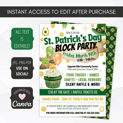 st patricks day fundraiser invite