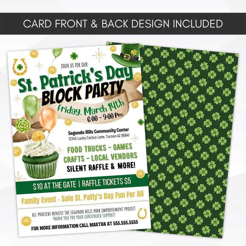 editable st patricks day block party invitation