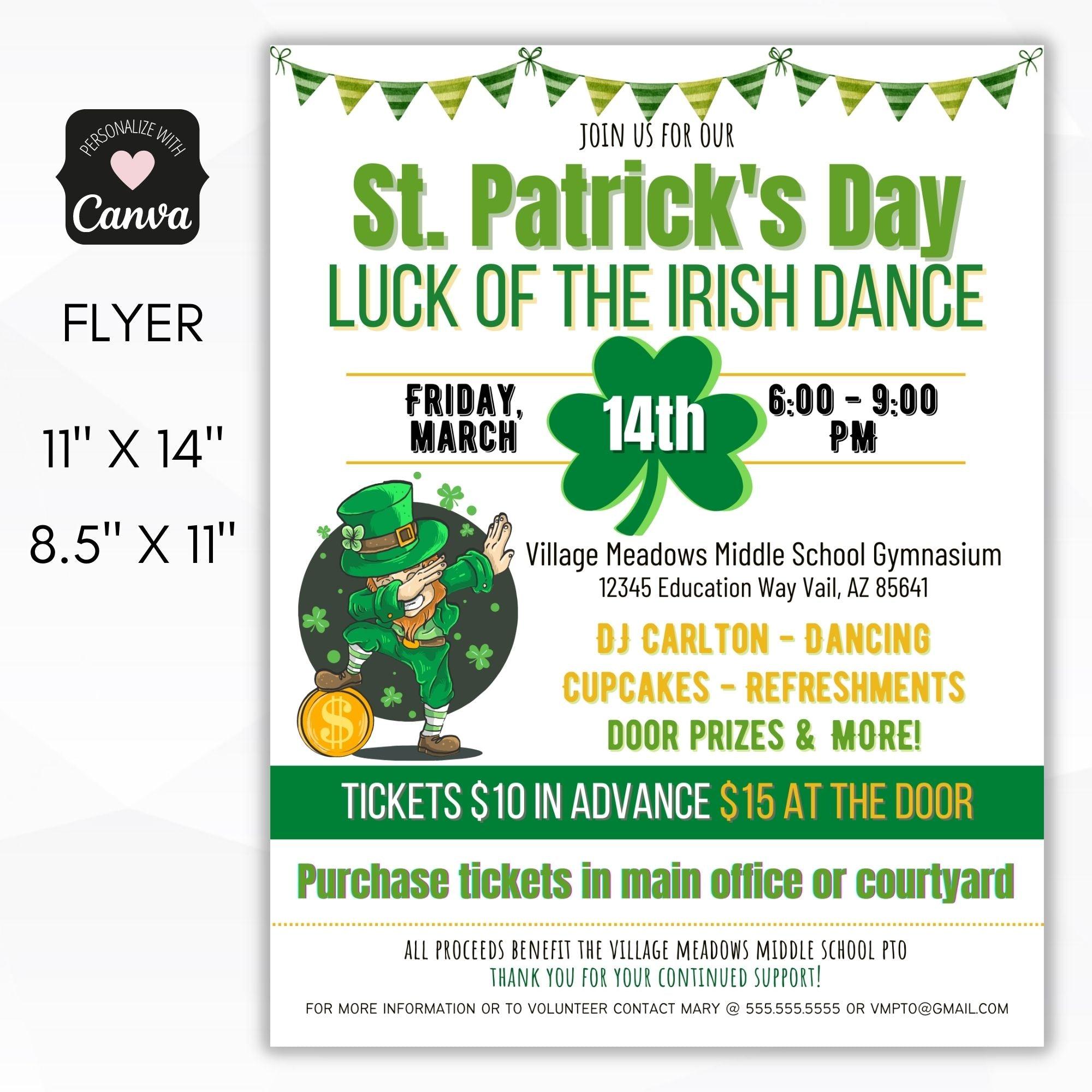 st patricks day dance flyer