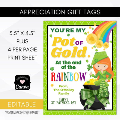 St Patricks Day rainbow tags