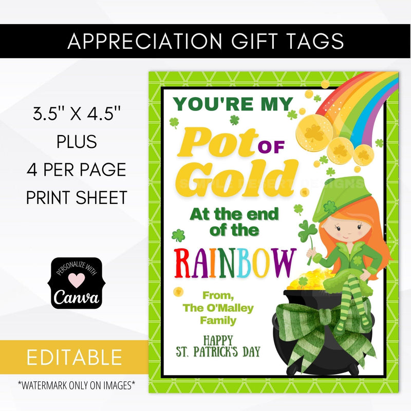 St Patricks Day rainbow tags