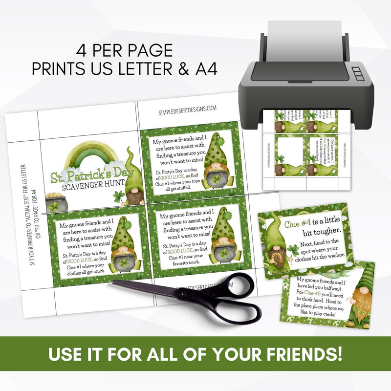 st pattys day treasure hunt activity cards