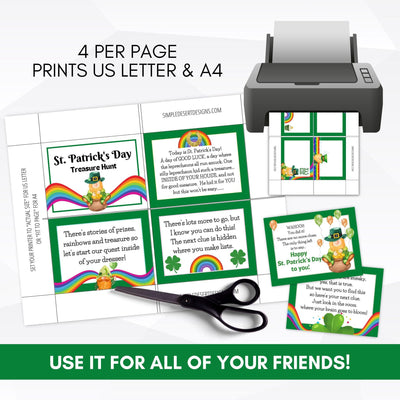 st pattys day treasure hunt activity cards