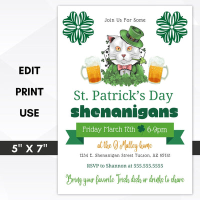 st patricks drinking party invite