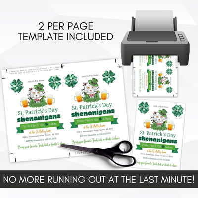 luck of the irish st patricks party invitation