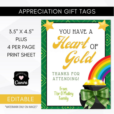 St Patricks Day thank you tags
