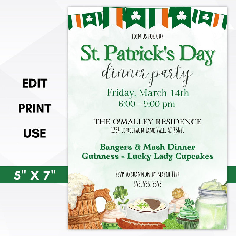 bangers and mash dinner party invitation