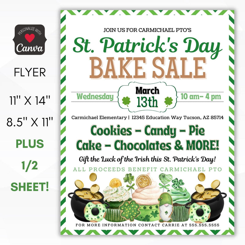 EDITABLE ST PATRICKS DAY BAKE SALE