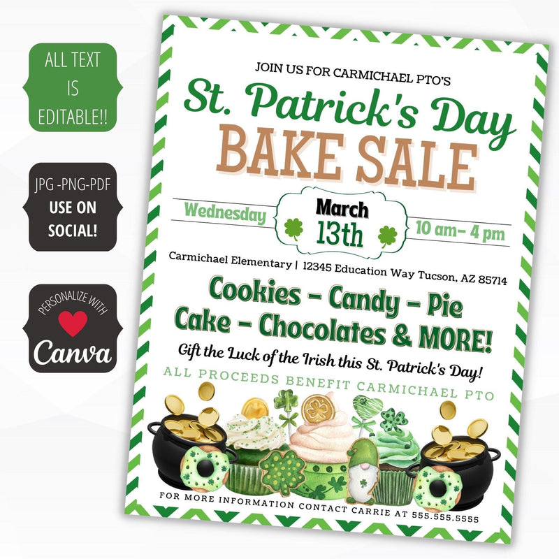 ST PATRICKS FUNDRAISER INVITATION FLYER SET TEMPLATE