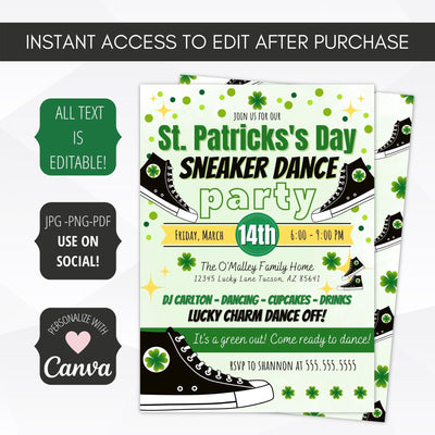 kids st patricks day party invitation