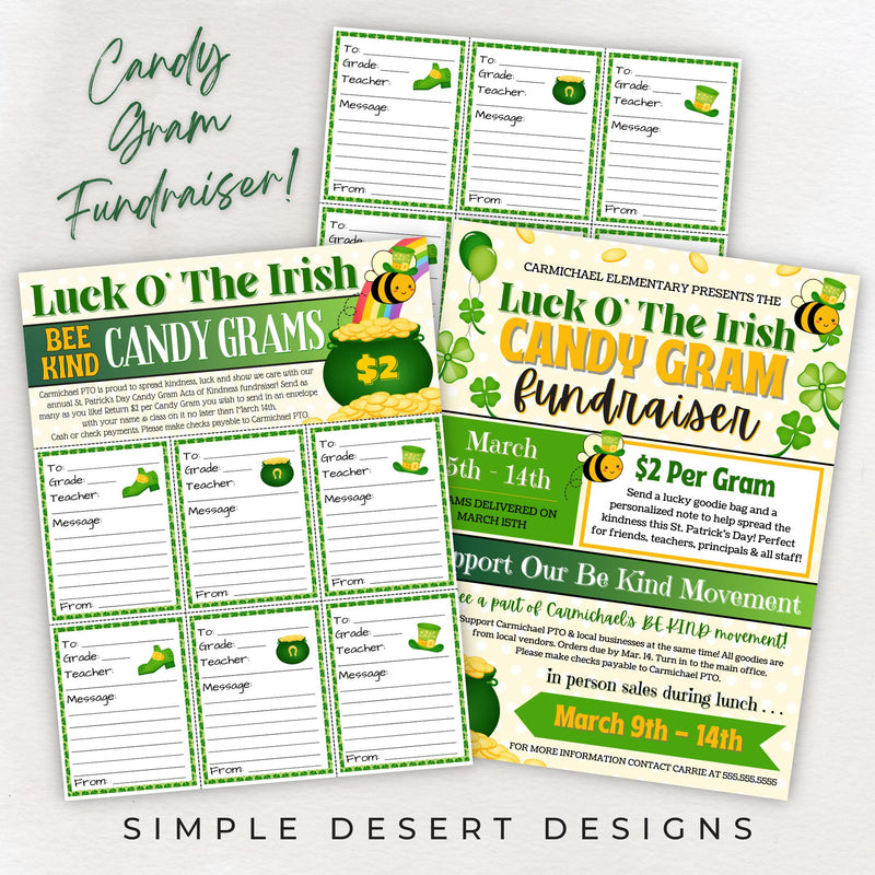 fun all in one st patricks day candy gram fundraiser bundle for schools or church
